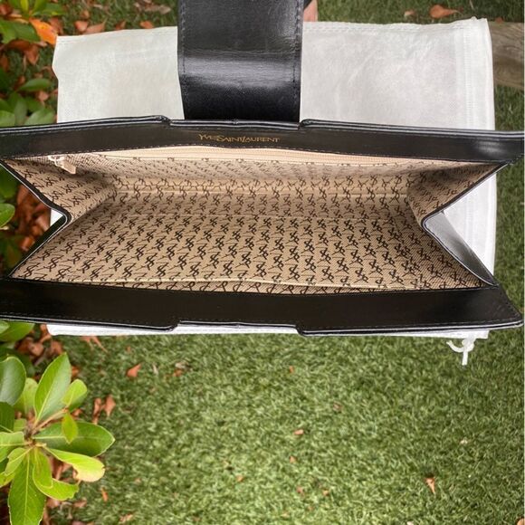 Yves Saint Laurant (YSL) Black Leather Clutch w/COA. EUC! - Picture 9 of 16